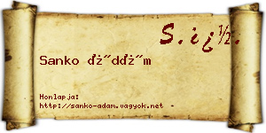 Sanko Ádám névjegykártya